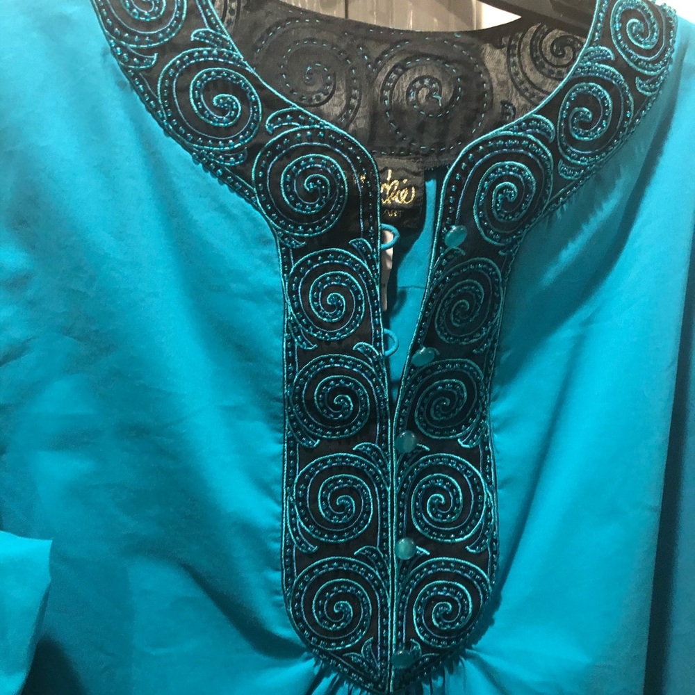 Bob Mackie Wearable Art 90’s Blouse L - image 3